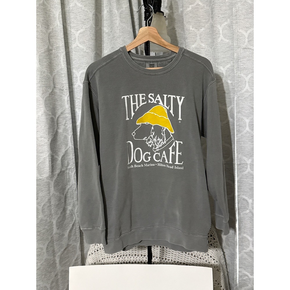 Comfort Colors The Salty Dog Cafe Hilton Head Sweatshirt Gray Medium